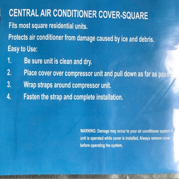 NEW Central AC Cover Square Air Conditioner 34"W x 34"D x 30"H Outdoor Silver - Picture 3 of 15